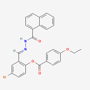 molecular formula C27H21BrN2O4 B12013234 4-Bromo-2-(2-(1-naphthoyl)carbohydrazonoyl)phenyl 4-ethoxybenzoate CAS No. 767305-57-7