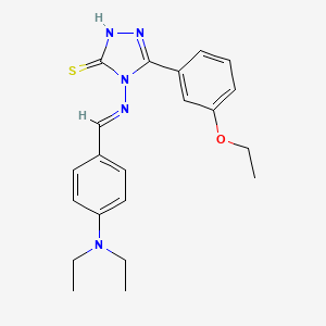 molecular formula C21H25N5OS B12013266 4-((4-(Diethylamino)benzylidene)amino)-3-(3-ethoxyphenyl)-1H-1,2,4-triazole-5(4H)-thione CAS No. 497921-92-3