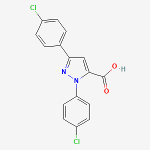 molecular formula C16H10Cl2N2O2 B12013282 1,3-Bis(4-chlorophenyl)-1H-pyrazole-5-carboxylic acid CAS No. 618102-37-7