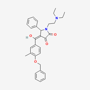 molecular formula C31H34N2O4 B12013288 4-[4-(Benzyloxy)-3-methylbenzoyl]-1-[2-(diethylamino)ethyl]-3-hydroxy-5-phenyl-1,5-dihydro-2H-pyrrol-2-one 