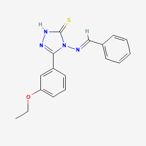 molecular formula C17H16N4OS B12013313 4-(Benzylideneamino)-5-(3-ethoxyphenyl)-4H-1,2,4-triazole-3-thiol CAS No. 497921-79-6