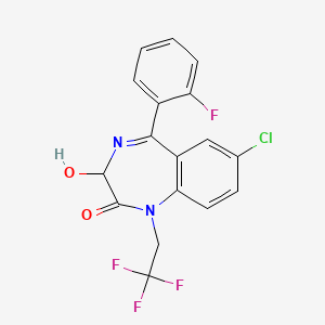 7-Chloro-1-(2,2,2-trifluoroethyl)-3-hydroxy-5-(2-fluorophenyl)-1,3-dihydro-2H-1,4-benzodiazepine-2-one