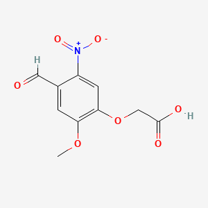 molecular formula C10H9NO7 B1201337 4-Formyl-6-methoxy-3-nitrophenoxyacetic acid CAS No. 90429-09-7