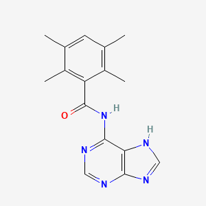 molecular formula C16H17N5O B12013487 N-7H-Purin-6-yl-2,3,5,6-tetramethylbenzamide CAS No. 36855-75-1
