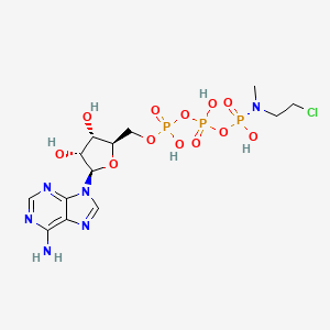 molecular formula C13H22ClN6O12P3 B1201351 Adenosine triphosphate gamma-(N-(2-chloroethyl)-N-methyl)amide CAS No. 90906-29-9
