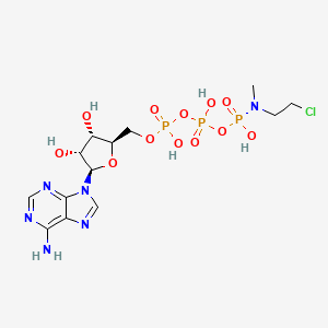 [[[(2R,3S,4R,5R)-5-(6-aminopurin-9-yl)-3,4-dihydroxyoxolan-2-yl]methoxy-hydroxyphosphoryl]oxy-hydroxyphosphoryl]oxy-N-(2-chloroethyl)-N-methylphosphonamidic acid