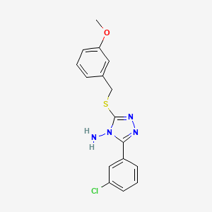 molecular formula C16H15ClN4OS B12013522 3-(3-chlorophenyl)-5-[(3-methoxybenzyl)sulfanyl]-4H-1,2,4-triazol-4-amine CAS No. 573947-81-6