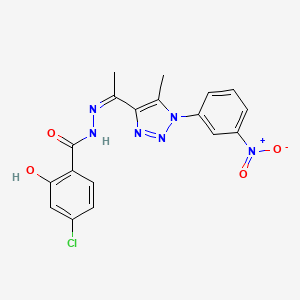molecular formula C18H15ClN6O4 B12013566 4-chloro-2-hydroxy-N'-{(Z)-1-[5-methyl-1-(3-nitrophenyl)-1H-1,2,3-triazol-4-yl]ethylidene}benzohydrazide CAS No. 624725-58-2