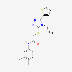 molecular formula C19H20N4OS2 B12013633 N-(3,4-dimethylphenyl)-2-{[4-(prop-2-en-1-yl)-5-(thiophen-2-yl)-4H-1,2,4-triazol-3-yl]sulfanyl}acetamide CAS No. 618879-92-8