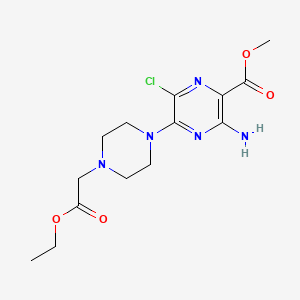 molecular formula C14H20ClN5O4 B12013735 Methyl 3-amino-6-chloro-5-(4-(2-ethoxy-2-oxoethyl)piperazin-1-yl)pyrazine-2-carboxylate CAS No. 763110-52-7