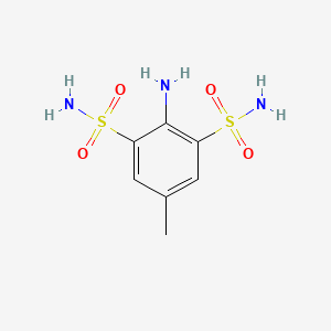 molecular formula C7H11N3O4S2 B12013736 2-Amino-5-methyl-1,3-benzenedisulfonamide CAS No. 55825-25-7
