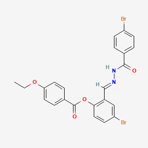 molecular formula C23H18Br2N2O4 B12013789 4-Bromo-2-(2-(4-bromobenzoyl)carbohydrazonoyl)phenyl 4-ethoxybenzoate CAS No. 765276-37-7