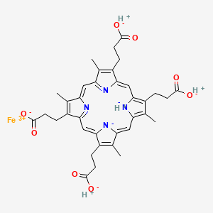 molecular formula C36H36FeN4O8+ B1201381 Coproferriheme CAS No. 65238-90-6