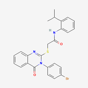 molecular formula C25H22BrN3O2S B12013840 2-{[3-(4-bromophenyl)-4-oxo-3,4-dihydroquinazolin-2-yl]sulfanyl}-N-[2-(propan-2-yl)phenyl]acetamide 