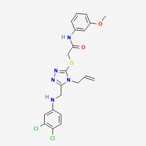 molecular formula C21H21Cl2N5O2S B12013908 2-({4-allyl-5-[(3,4-dichloroanilino)methyl]-4H-1,2,4-triazol-3-yl}sulfanyl)-N-(3-methoxyphenyl)acetamide CAS No. 540498-37-1
