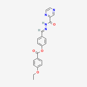 molecular formula C21H18N4O4 B12013947 4-(2-(2-Pyrazinylcarbonyl)carbohydrazonoyl)phenyl 4-ethoxybenzoate CAS No. 767339-10-6