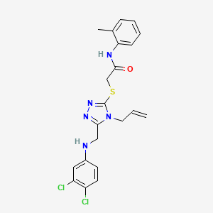 molecular formula C21H21Cl2N5OS B12013952 2-((4-Allyl-5-(((3,4-dichlorophenyl)amino)methyl)-4H-1,2,4-triazol-3-yl)thio)-N-(o-tolyl)acetamide CAS No. 540498-32-6