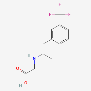 molecular formula C12H14F3NO2 B1201402 Glycine,N-[1-methyl-2-[3-(trifluoromethyl)-phenyl]ethyl] CAS No. 61471-64-5
