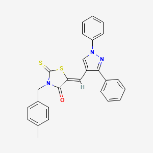 molecular formula C27H21N3OS2 B12014032 (5Z)-5-[(1,3-diphenyl-1H-pyrazol-4-yl)methylene]-3-(4-methylbenzyl)-2-thioxo-1,3-thiazolidin-4-one CAS No. 624723-11-1