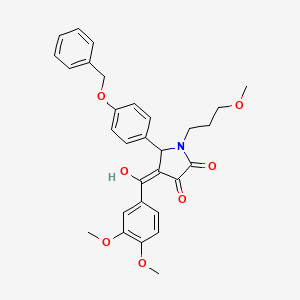molecular formula C30H31NO7 B12014043 5-(4-(Benzyloxy)phenyl)-4-(3,4-dimethoxybenzoyl)-3-hydroxy-1-(3-methoxypropyl)-1H-pyrrol-2(5H)-one CAS No. 618081-01-9