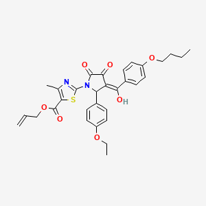 molecular formula C31H32N2O7S B12014047 Allyl 2-[3-(4-butoxybenzoyl)-2-(4-ethoxyphenyl)-4-hydroxy-5-oxo-2,5-dihydro-1H-pyrrol-1-YL]-4-methyl-1,3-thiazole-5-carboxylate CAS No. 609796-55-6