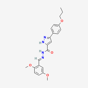 molecular formula C22H24N4O4 B12014092 N'-[(E)-(2,5-dimethoxyphenyl)methylidene]-3-(4-propoxyphenyl)-1H-pyrazole-5-carbohydrazide 