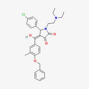 molecular formula C31H33ClN2O4 B12014139 4-[4-(Benzyloxy)-3-methylbenzoyl]-5-(4-chlorophenyl)-1-[2-(diethylamino)ethyl]-3-hydroxy-1,5-dihydro-2H-pyrrol-2-one 