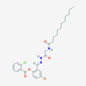 molecular formula C28H35BrClN3O4 B12014153 [4-bromo-2-[(E)-[[2-(dodecanoylamino)acetyl]hydrazinylidene]methyl]phenyl] 2-chlorobenzoate 