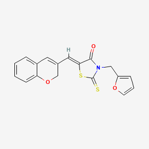 molecular formula C18H13NO3S2 B12014160 5-((2H-Chromen-3-yl)methylene)-3-(furan-2-ylmethyl)-2-thioxothiazolidin-4-one CAS No. 618076-42-9