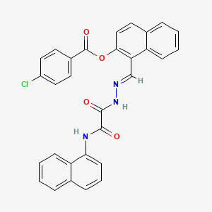 molecular formula C30H20ClN3O4 B12014163 1-(2-((1-Naphthylamino)(oxo)acetyl)carbohydrazonoyl)-2-naphthyl 4-chlorobenzoate CAS No. 769152-96-7
