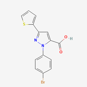 molecular formula C14H9BrN2O2S B12014226 1-(4-Bromophenyl)-3-(thiophen-2-YL)-1H-pyrazole-5-carboxylic acid CAS No. 618383-17-8
