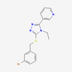 molecular formula C16H15BrN4S B12014233 3-Bromobenzyl 4-ethyl-5-(3-pyridinyl)-4H-1,2,4-triazol-3-YL sulfide CAS No. 577698-04-5