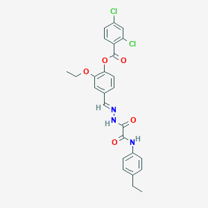 molecular formula C26H23Cl2N3O5 B12014250 [2-ethoxy-4-[(E)-[[2-(4-ethylanilino)-2-oxoacetyl]hydrazinylidene]methyl]phenyl] 2,4-dichlorobenzoate CAS No. 769153-88-0
