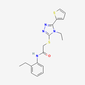 molecular formula C18H20N4OS2 B12014267 N-(2-ethylphenyl)-2-{[4-ethyl-5-(2-thienyl)-4H-1,2,4-triazol-3-yl]sulfanyl}acetamide CAS No. 577981-30-7