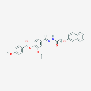 molecular formula C30H28N2O6 B12014294 [2-ethoxy-4-[(E)-(2-naphthalen-2-yloxypropanoylhydrazinylidene)methyl]phenyl] 4-methoxybenzoate CAS No. 765311-41-9