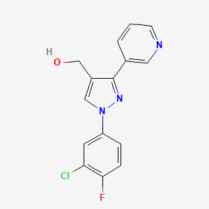 molecular formula C15H11ClFN3O B12014311 (1-(3-Chloro-4-fluorophenyl)-3-(pyridin-3-YL)-1H-pyrazol-4-YL)methanol CAS No. 618444-58-9