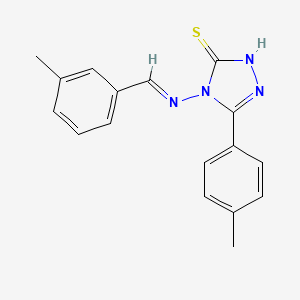 molecular formula C17H16N4S B12014375 4-((3-Methylbenzylidene)amino)-5-(4-methylphenyl)-4H-1,2,4-triazole-3-thiol 