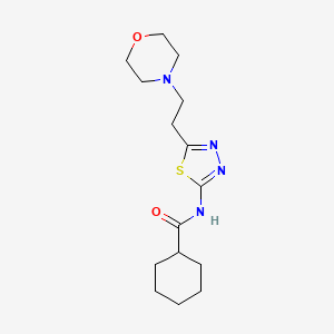 molecular formula C15H24N4O2S B1201442 N-[5-[2-(4-morpholinyl)ethyl]-1,3,4-thiadiazol-2-yl]cyclohexanecarboxamide 