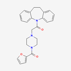 molecular formula C25H25N3O3 B1201443 1-(10,11-dihydro-5H-dibenzo[b,f]azepin-5-yl)-2-[4-(2-furylcarbonyl)piperazino]-1-ethanone 