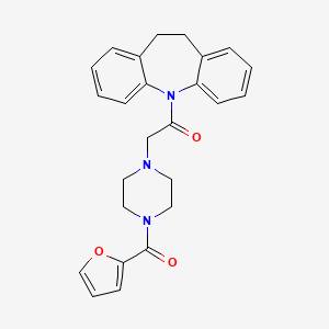 molecular formula C25H25N3O3 B1201443 1-(5,6-Dihydrobenzo[b][1]benzazepin-11-yl)-2-[4-[2-furanyl(oxo)methyl]-1-piperazinyl]ethanone 