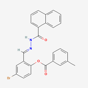 molecular formula C26H19BrN2O3 B12014467 4-Bromo-2-(2-(1-naphthoyl)carbohydrazonoyl)phenyl 3-methylbenzoate CAS No. 769142-38-3
