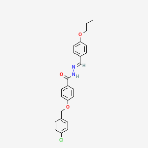 molecular formula C25H25ClN2O3 B12014492 N'-(4-Butoxybenzylidene)-4-((4-chlorobenzyl)oxy)benzohydrazide CAS No. 396121-85-0