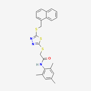 molecular formula C24H23N3OS3 B12014544 N-Mesityl-2-((5-((naphthalen-1-ylmethyl)thio)-1,3,4-thiadiazol-2-yl)thio)acetamide CAS No. 618880-46-9