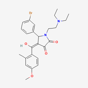 molecular formula C25H29BrN2O4 B12014548 5-(3-bromophenyl)-1-[2-(diethylamino)ethyl]-3-hydroxy-4-[(4-methoxy-2-methylphenyl)carbonyl]-1,5-dihydro-2H-pyrrol-2-one 