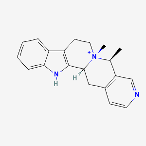 Indolo(2',3':3,4)pyrido(1,2-b)(2,7)naphthyridinium, 5,7,8,13,13b,14-hexahydro-5,6-dimethyl-, (5S,6R,13bS)-