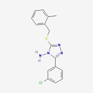 molecular formula C16H15ClN4S B12014614 3-(3-Chlorophenyl)-5-((2-methylbenzyl)thio)-4H-1,2,4-triazol-4-amine CAS No. 577791-08-3