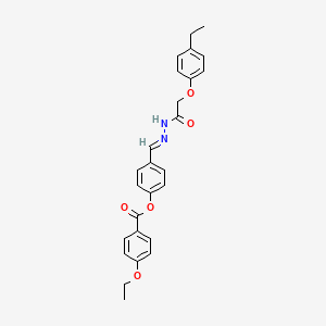 molecular formula C26H26N2O5 B12014628 [4-[(E)-[[2-(4-ethylphenoxy)acetyl]hydrazinylidene]methyl]phenyl] 4-ethoxybenzoate 