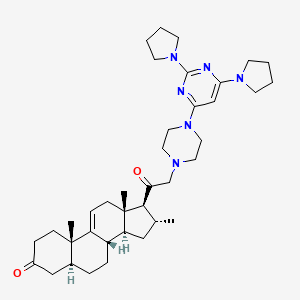 Pregn-9(11)-ene-3,20-dione, 21-(4-(2,6-di-1-pyrrolidinyl-4-pyrimidinyl)-1-piperazinyl)-16-methyl-, (5alpha,16alpha)-