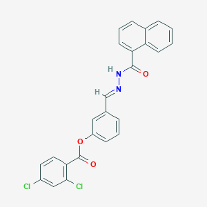 molecular formula C25H16Cl2N2O3 B12014710 3-(2-(1-Naphthoyl)carbohydrazonoyl)phenyl 2,4-dichlorobenzoate CAS No. 767320-41-2