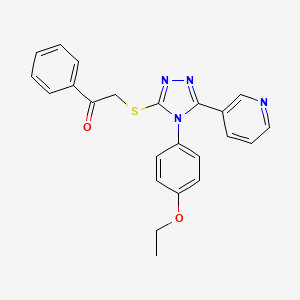 molecular formula C23H20N4O2S B12014734 2-{[4-(4-ethoxyphenyl)-5-(pyridin-3-yl)-4H-1,2,4-triazol-3-yl]sulfanyl}-1-phenylethanone 